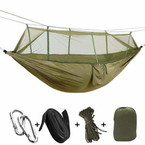 $39 Bushcraft Hammock Tent With Mosquito Net + FREE PILLOW - Army Green - Travel