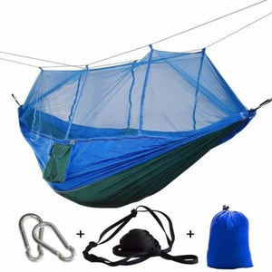 $39 Bushcraft Hammock Tent With Mosquito Net + FREE PILLOW - Green & Blue - Travel
