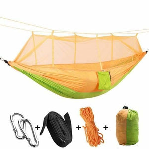 $39 Bushcraft Hammock Tent With Mosquito Net + FREE PILLOW - Yellow Green - Travel