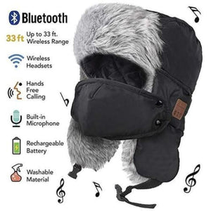 Bluetooth Bomber Hat - Ski Board Hunt Snowshoe Work - Travel