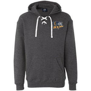 Embroidered America Heavyweight Sport Lace Hoodie - Charcoal Heather / X-Small - Sweatshirts