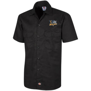 Embroidered Dickies Mens Short Sleeve Workshirt - Black / S - Ice Dogs