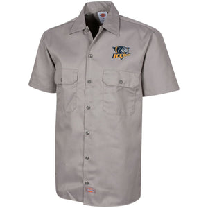 Embroidered Dickies Mens Short Sleeve Workshirt - Silver Grey / S - Ice Dogs