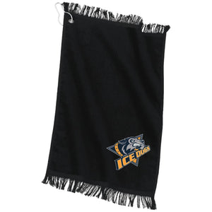 Embroidered Port & Co. Grommeted Finger Tip Towel - Black / One Size - Ice Dogs