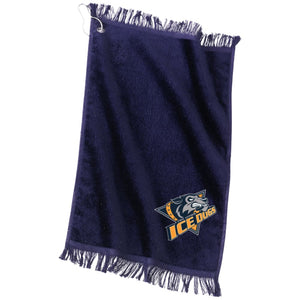 Embroidered Port & Co. Grommeted Finger Tip Towel - Navy / One Size - Ice Dogs