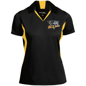 Embroidered Sport-Tek Ladies Colorblock Performance Polo - Black/Gold / X-Small - Polo Shirts