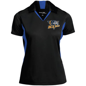 Embroidered Sport-Tek Ladies Colorblock Performance Polo - Black/True Royal / X-Small - Polo Shirts