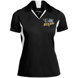 Embroidered Sport-Tek Ladies Colorblock Performance Polo - Black/White / X-Small - Polo Shirts