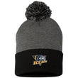Load image into Gallery viewer, Embroidered Sportsman Pom Pom Knit Cap - Black/Dark Heather / One Size - Hats