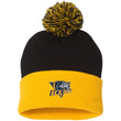 Load image into Gallery viewer, Embroidered Sportsman Pom Pom Knit Cap - Gold/Black / One Size - Hats