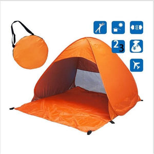 Folding Pop Up Beach Tent - Orange / China - Travel