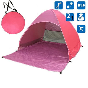 Folding Pop Up Beach Tent - Pink / China - Travel