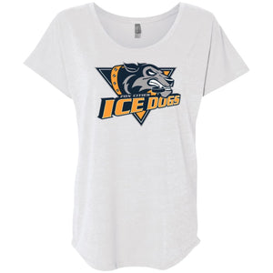 Ice Dogs Ladies Triblend Dolman Sleeve - Heather White / X-Small - Ice Dogs