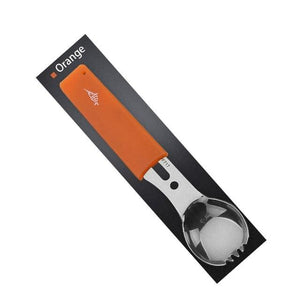 Multifunctional Camping Cookware | Spork - Silve and orange set - cooking