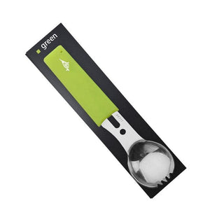Multifunctional Camping Cookware | Spork - Silver and green set - cooking