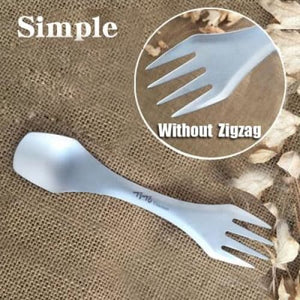 Titanium Spoon/Fork | Ultralight - 2 IN 1 Ti color - cooking