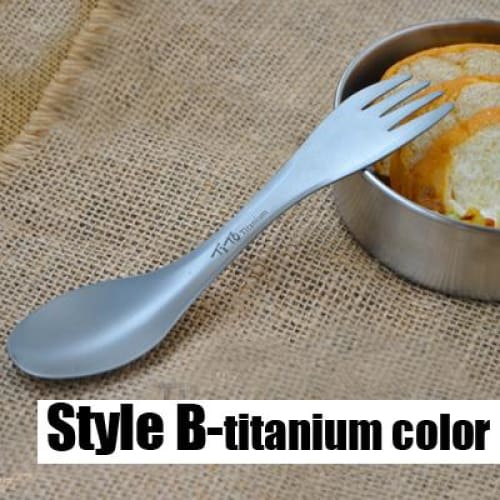 Titanium Spoon/Fork | Ultralight - styleB- Ti color - cooking