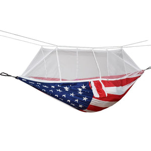 USA American Flag Hammock with Mosquito Net - Travel