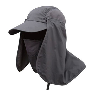 Visor Hat With Face Neck Cover - Dark Gray / L - Travel