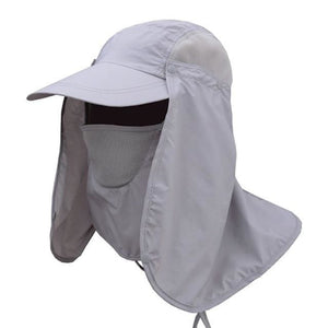 Visor Hat With Face Neck Cover - Gray / L - Travel