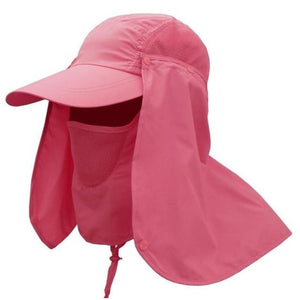 Visor Hat With Face Neck Cover - Watermelon red / L - Travel